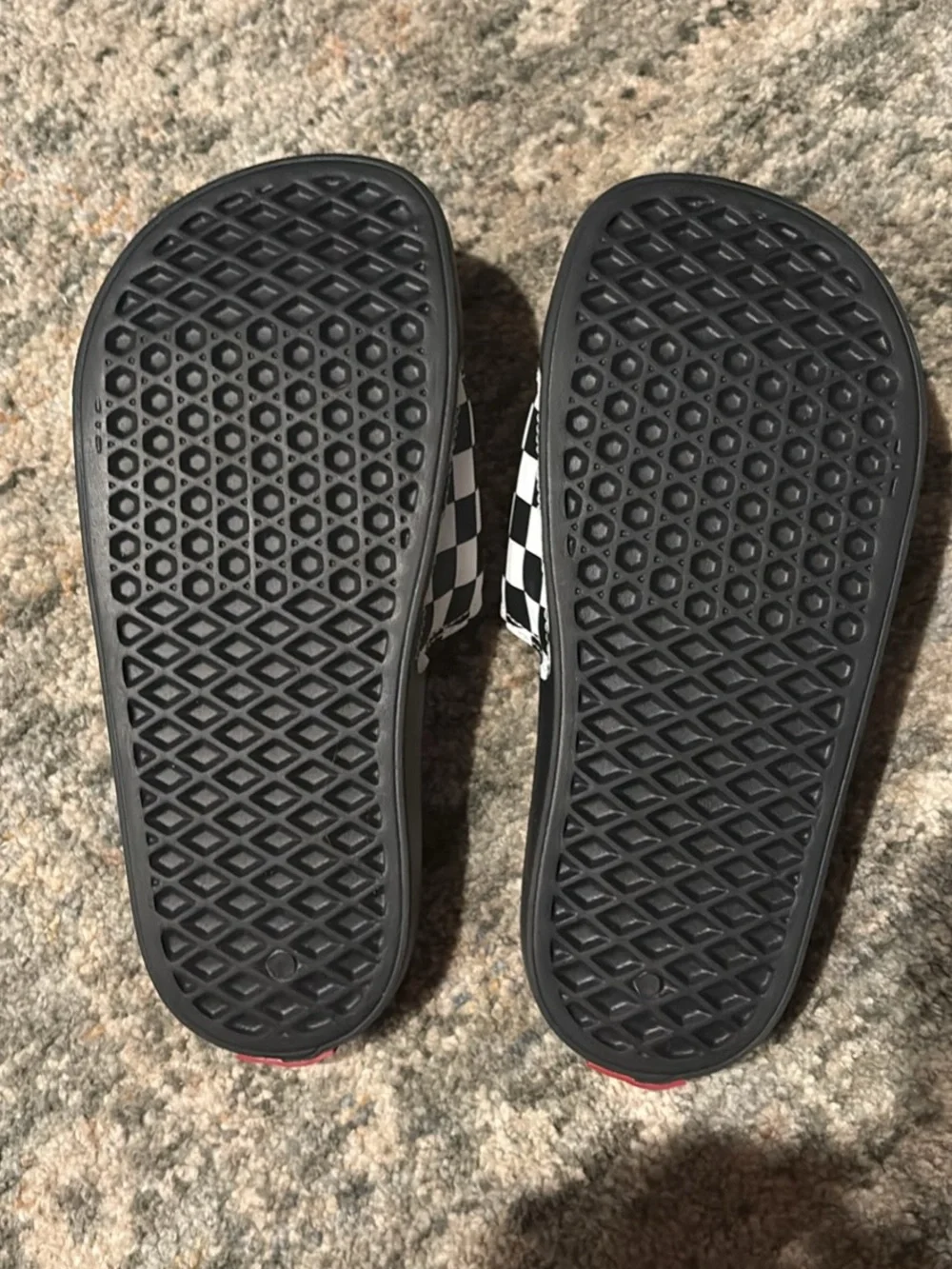 Vans Kids Black and White Checkerboard Slide Sandals